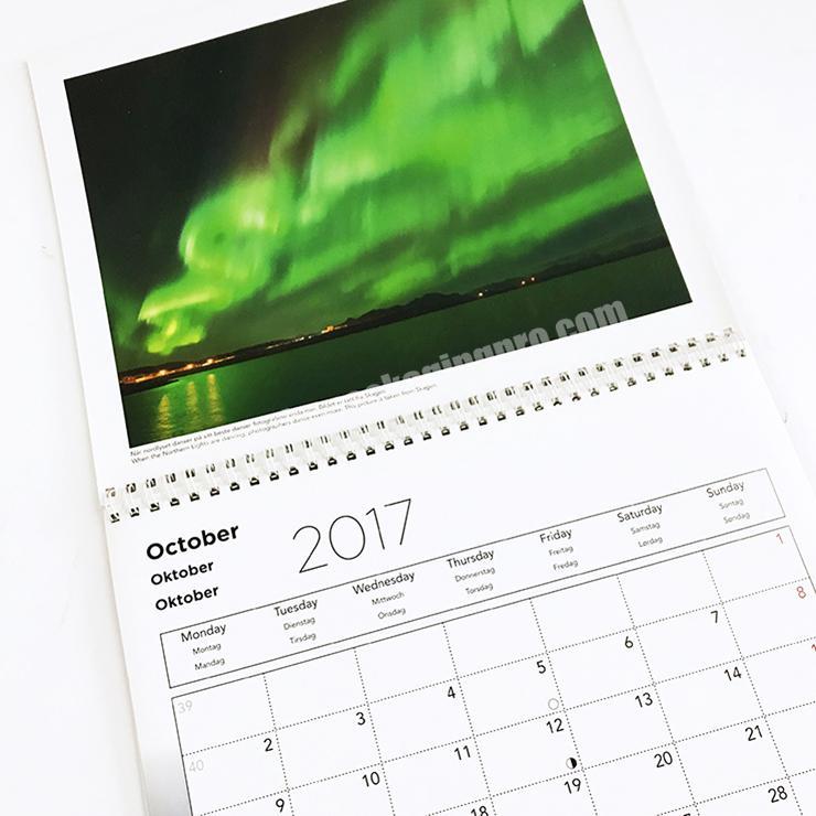 Custom Design Size Color Laminated Chinese Wall Calendar Printing