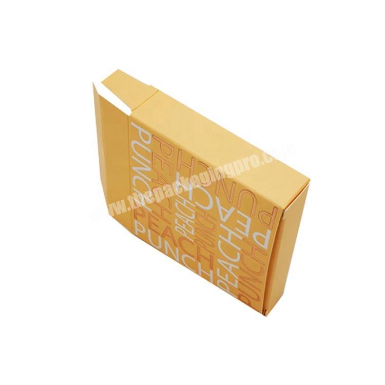 Custom design small orange square cosmetic cardboard box with gold foil