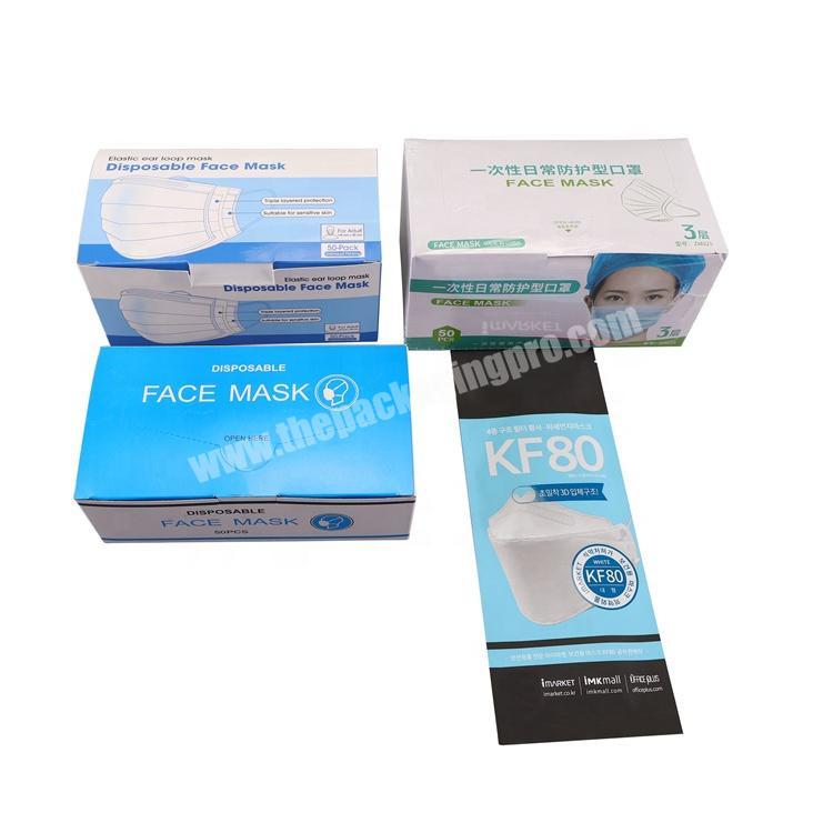 Custom Design Standard  Packaging Corrugated Card Paper Box for Surgical Disposable Medicine Face Mask