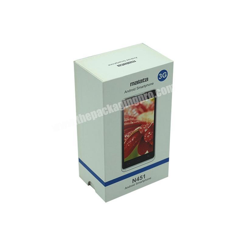 Custom design white cell phone case paper packaging boxes for packaging