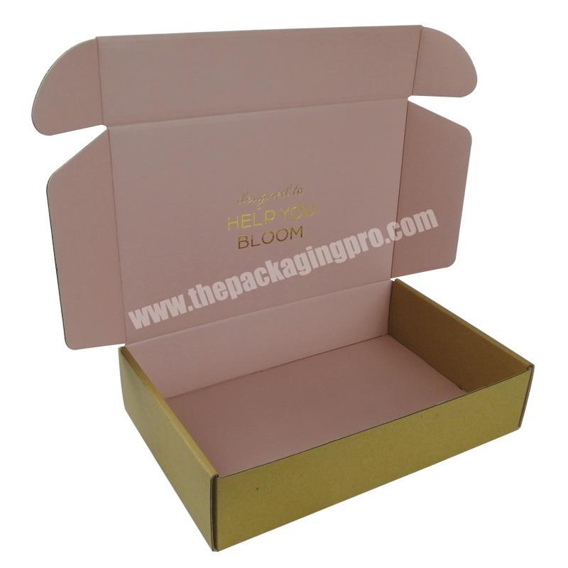 Custom Designed Cute Paper Mailing Boxes Pink with Gold Foil