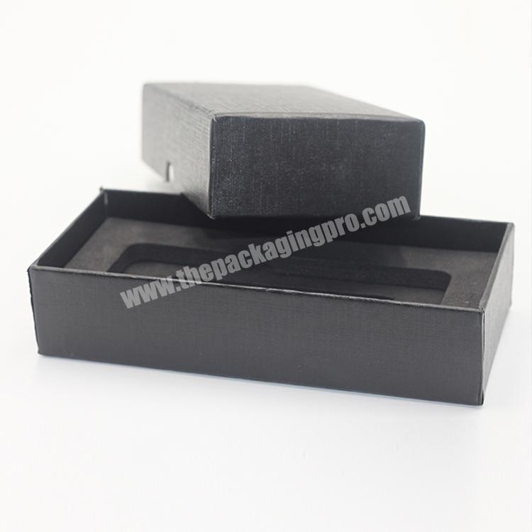 Custom designed logo biodegradable black cardboard paper wrapped gift box