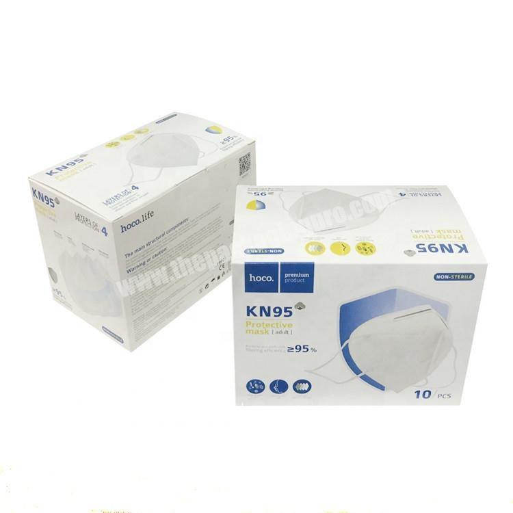 Custom disposable folding personal protection KN95 paper packaging boxes