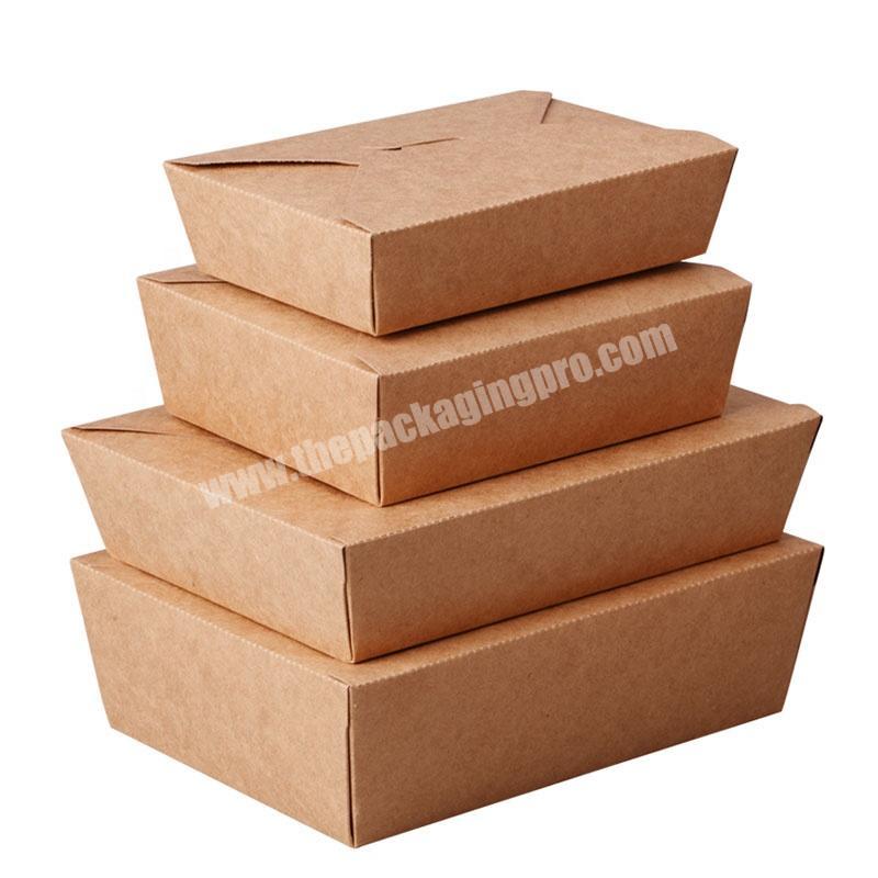 Custom Disposable Kraft Paper Fast Food Take Out Packaging Boxes