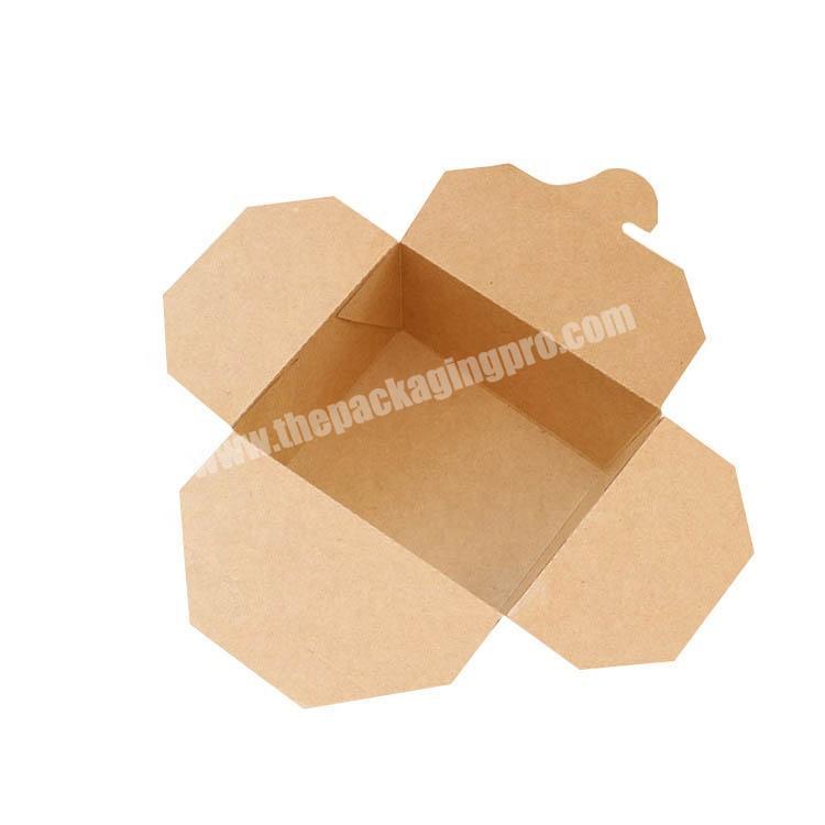 Custom Disposable Rectangle Folding Box Kraft Paper Food Box