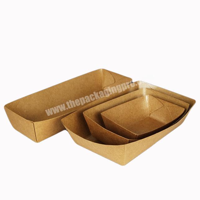 Custom disposable salad chip kraft paper food tray