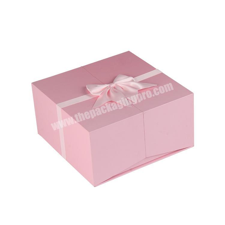 Custom double door luxury square jewelry box packaging with custom logo
