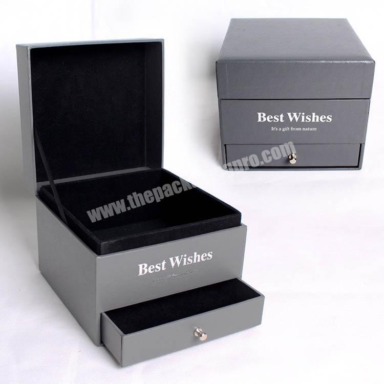 Custom Double Layer Premium Fashion Gift Jewelry Drawer Paper Storage Box