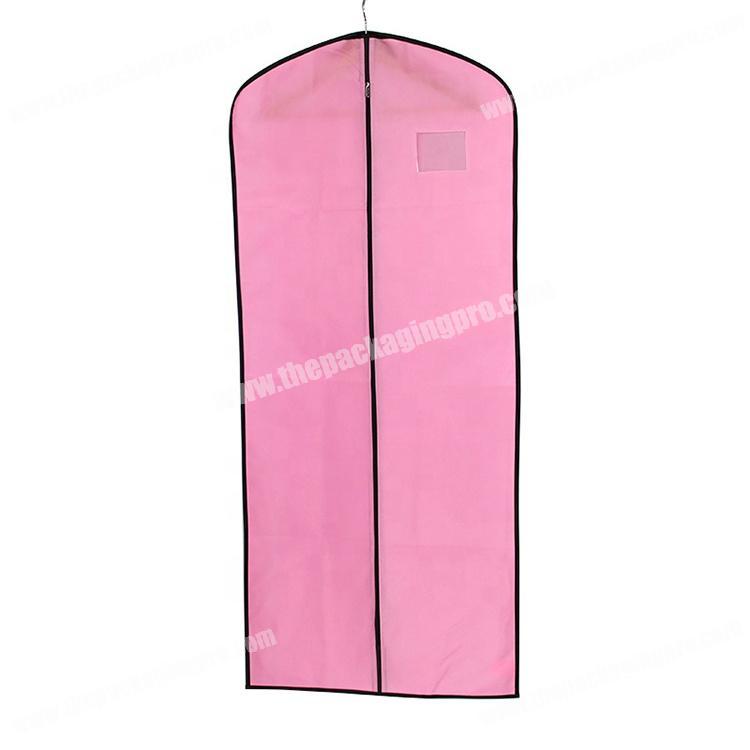Custom Dust Proof Pink Wedding Non Woven Bag Dress Clothing Suit Garment Bag