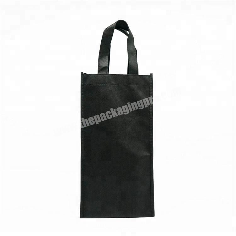 Custom eco 80gsm fabric recycled non woven wine bag with sewing handle