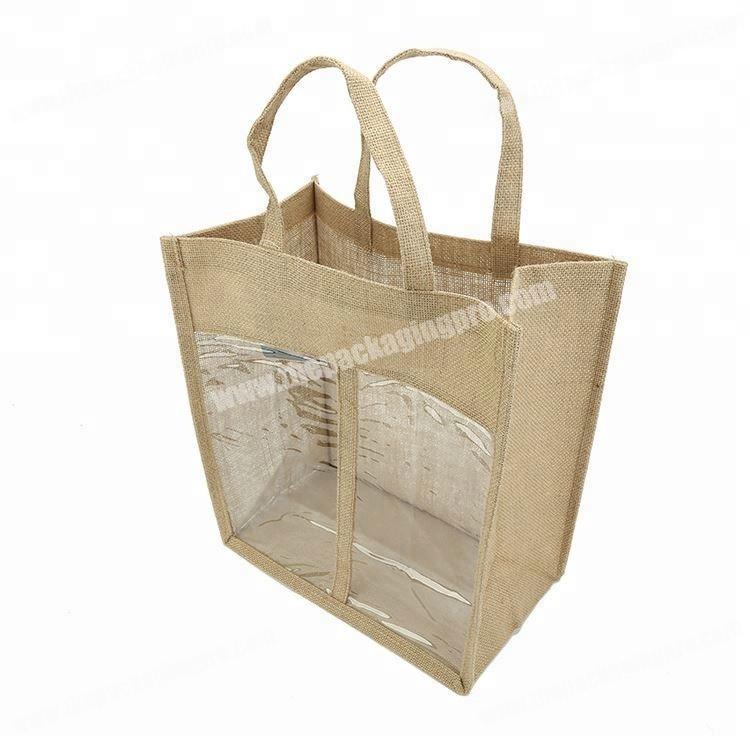 Custom eco-friendly durable promotional jute tote bag