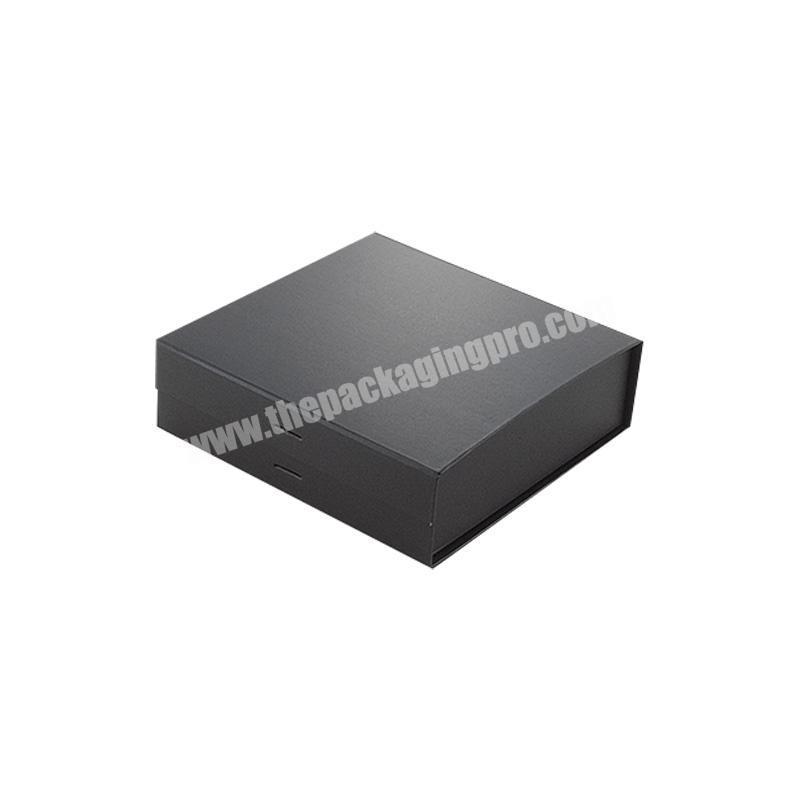 Custom eco-friendly emboss black cardboard packaging magnetic gift box