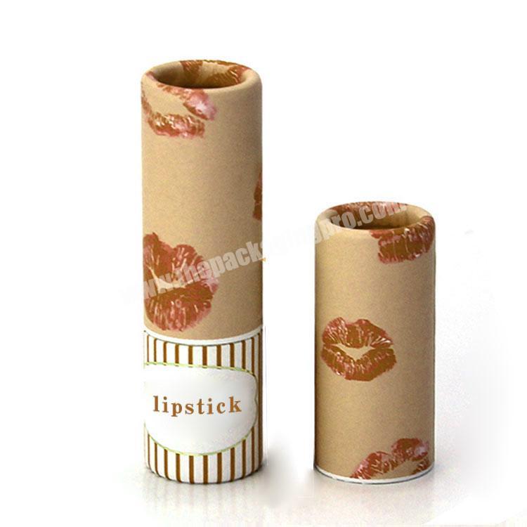 Custom eco-friendly printed brown paper craft lip balm tube paper tube for lip balm