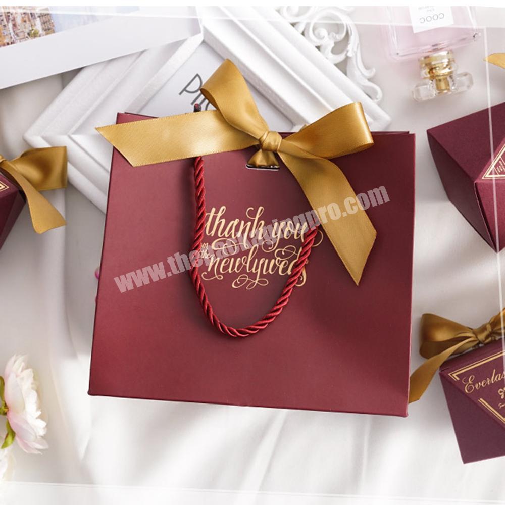 Custom eco friendly unicorn wedding pink gift paper gift bag