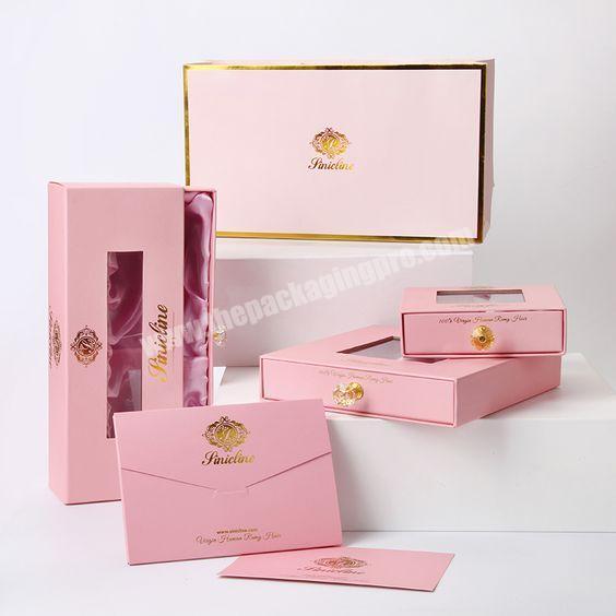 Custom Eco Recycled Rectangle Empty Eyelash Set Paper Packaging Box Only Custom Sleeve Mirror Glitter Pink