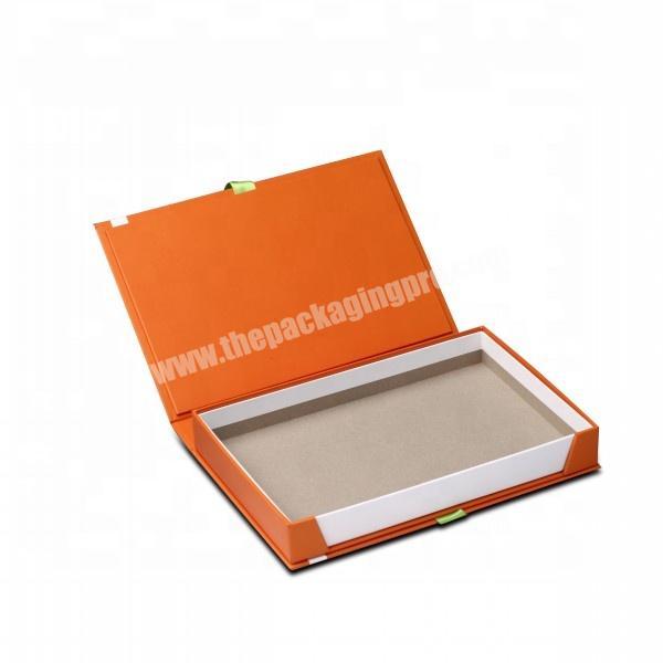 Custom Electronics Luxury Rigid Cardboard Magnetic Book shape Packaging Gift Box with ribbon