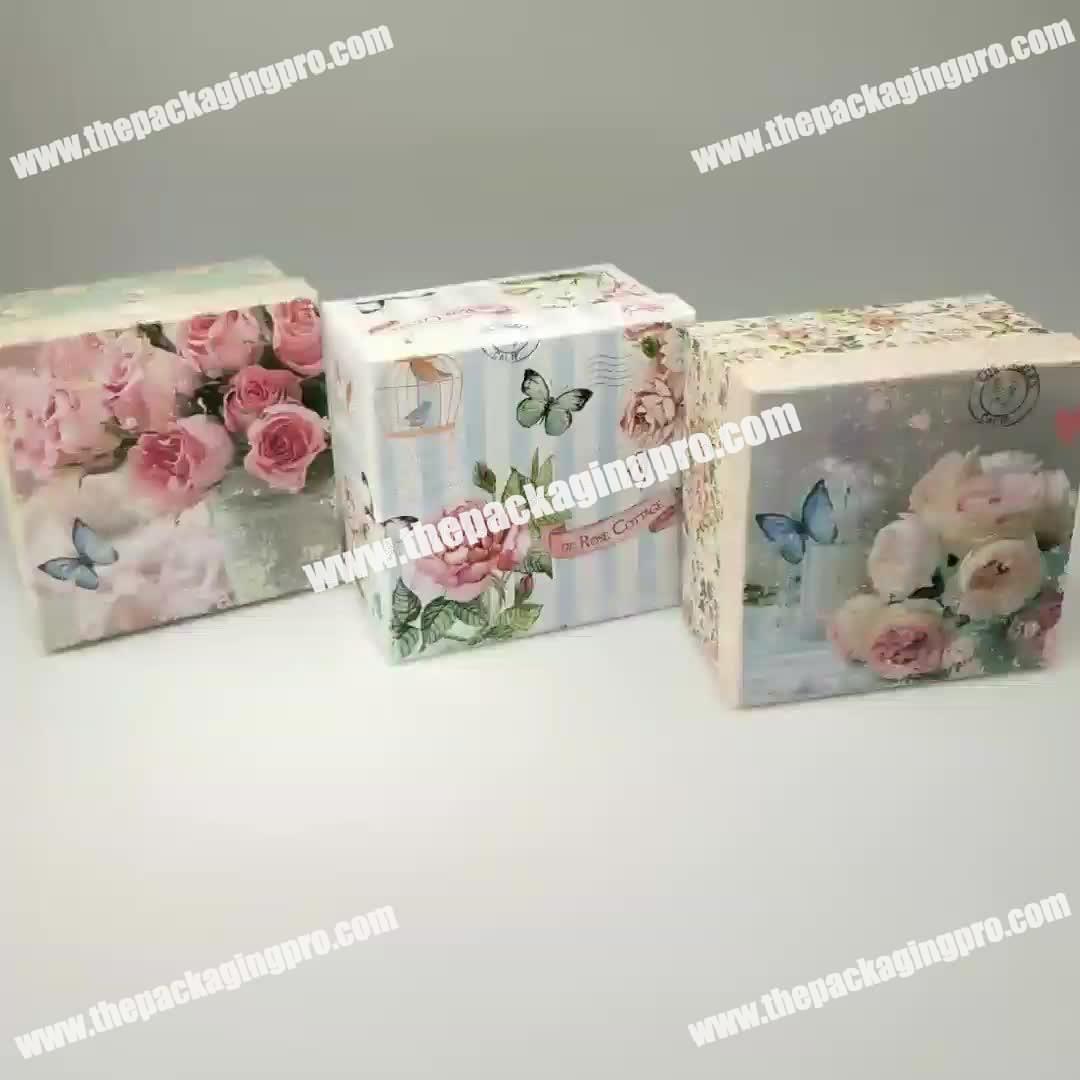Custom Elegant Filled with Flower LOGO Gift Boxes