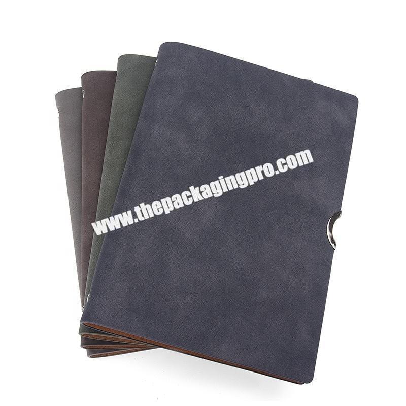 Custom Embossed A4 A5 B5 Soft Leather Cover Notebook Diary With 6 Ring Binder Luxury Office Business Refillable Notebooks Agenda