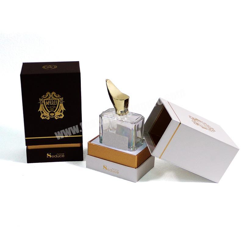 Custom embossing and flocking perfume packaging box with eva for perfume bottle