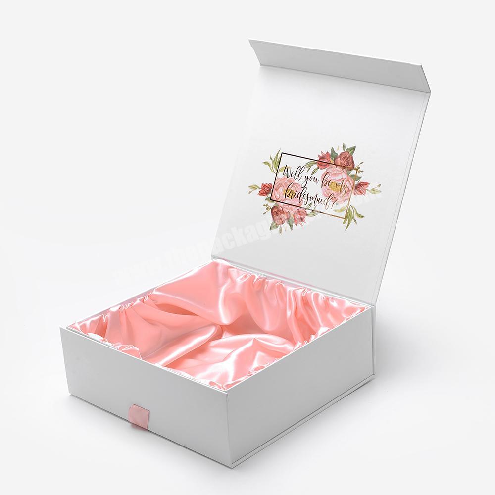 Custom Empty Clothing Wig White Magnetic Flat Closure Gift Cardboard Packaging Folded Paper Box