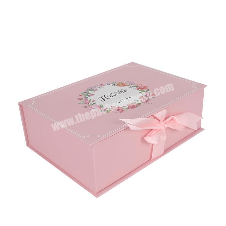 Custom Empty Cute Handmade Baby Boy Sweet Pink Shoe Package Packaging With Ribbon Handle Box Boxes