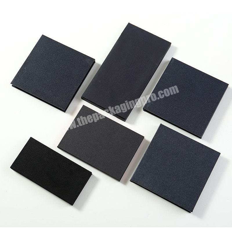Custom Empty grey Makeup 12 color Cardboard black PU leather cosmetic eyeshadow packing box with mirror for girl