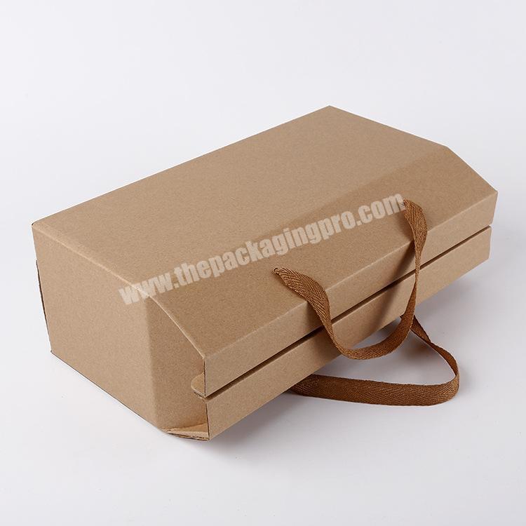 Custom environmentally friendly recyclable kraft paper bag large package large capacity gift box with handle