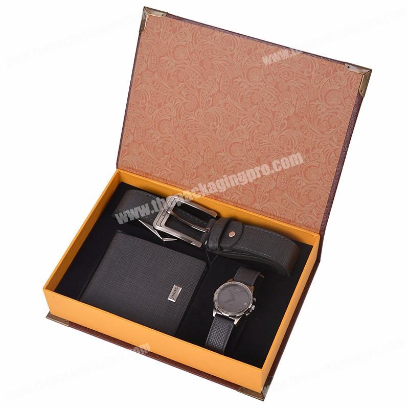 Custom factory price luxury fancy paper leather belt wallet gift box packaging