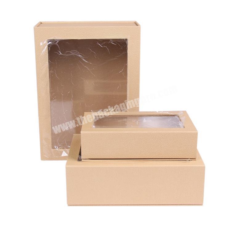 Custom fancy paper gift box packaging with clear window