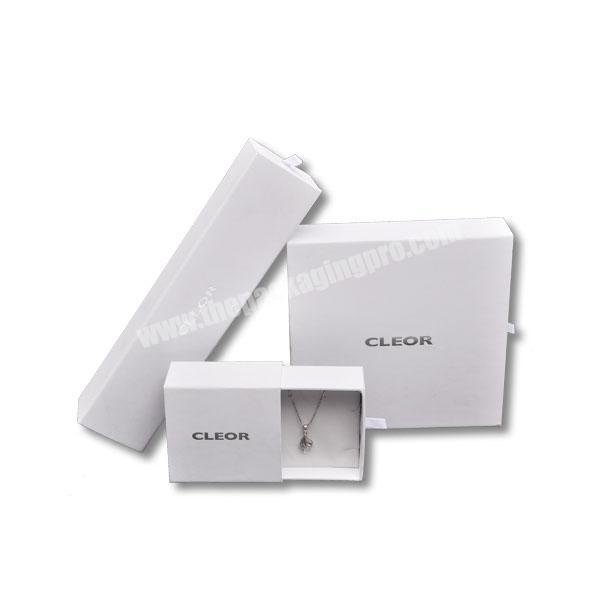 Custom Fashion White Color Drawer Paper Jewelry Box