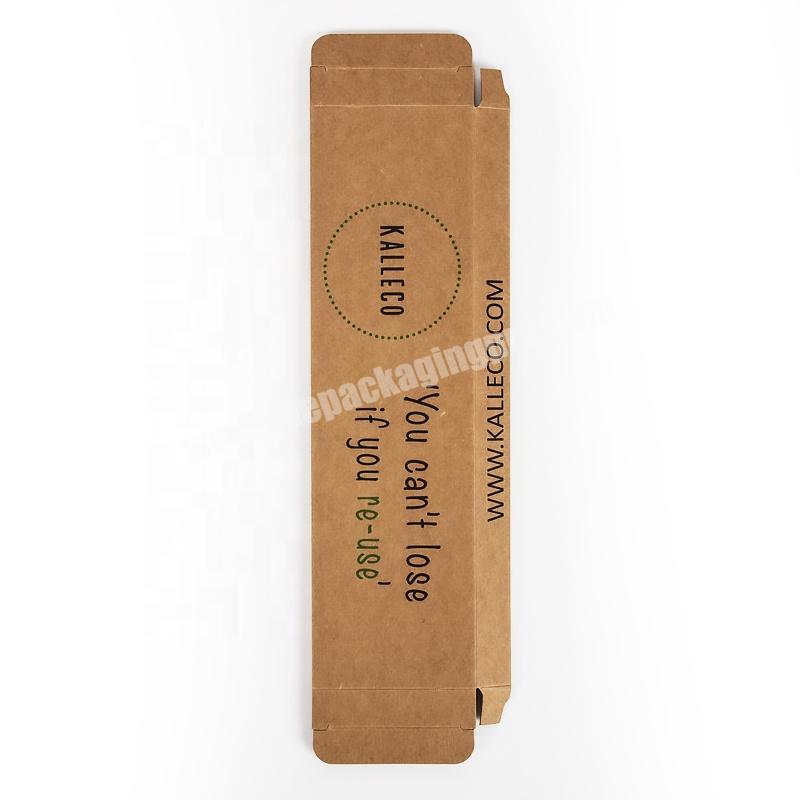 Custom flat simple design brown straw packaging paper box kraft