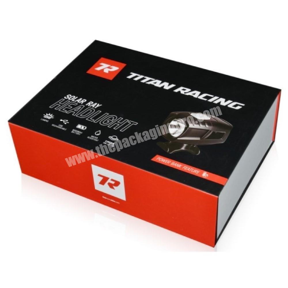 Custom Flip Top Magnetic Lid Gift Box For Led Headlight Packaging Shenzhen Rigid Paper Box Manufacturer