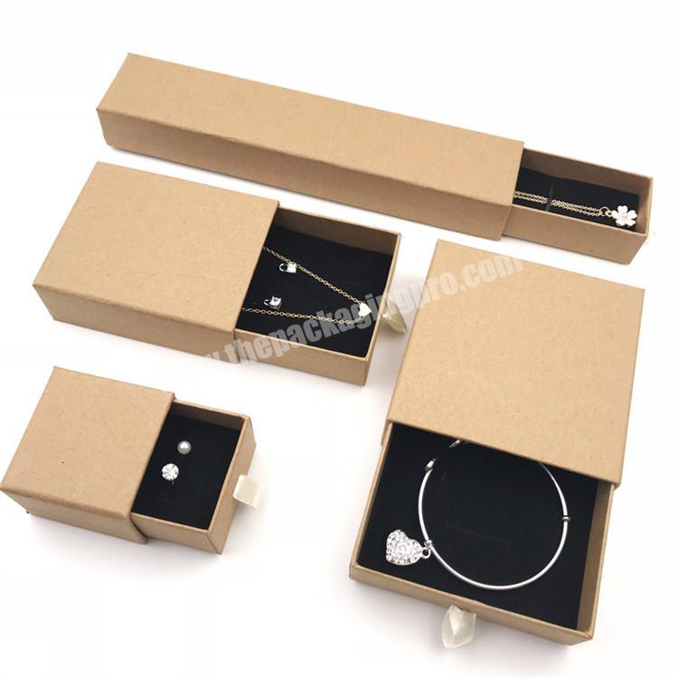 Custom Foam Filled Kraft Paper Lining Jewelry NecklaceRingEarring Box