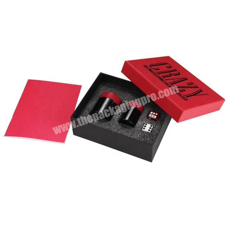 Custom Foil Black logo EPE foam insertTextured paper Rectangular Paper Dice Packaging Box