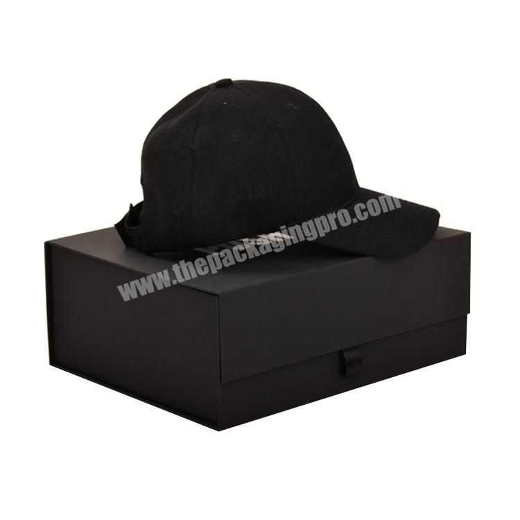 Custom foldable cardboard box soft touch paper box cap hat packaging box