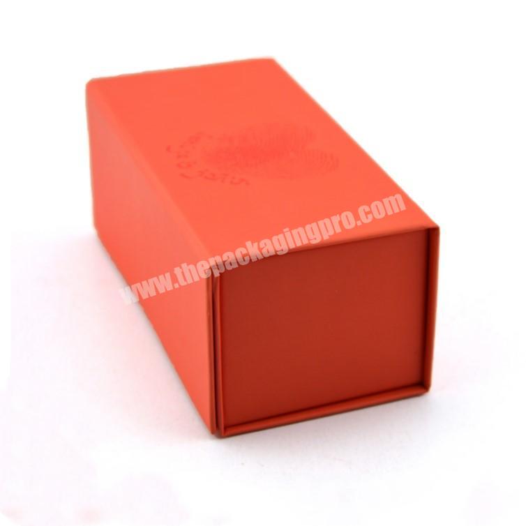 Custom foldable orange candle boxes cardboard folding magnet gift box