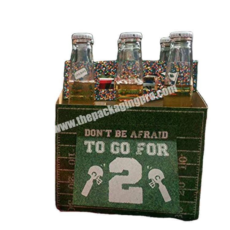 Custom Folding 3 Wine Bottle Cardboard Carrier Box Holder Corrugated Paper Box