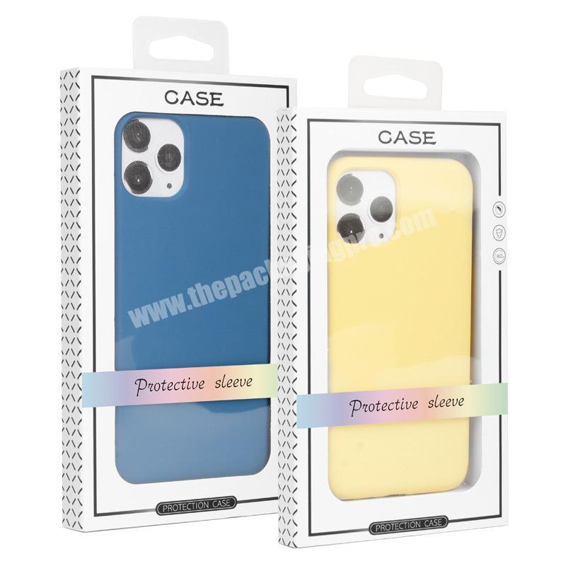 custom folding pape cell phone case packaging box with clear window
