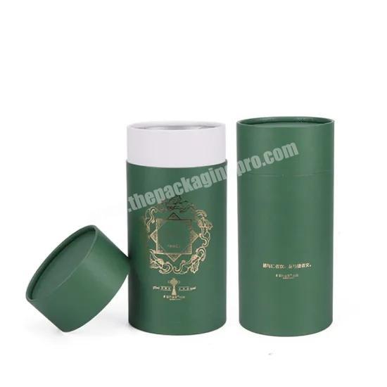Custom Food Grade Cylinder Tea Coffee Powder Packaging Box Round Kraft Cardboard Black Paper Tube Packaging
