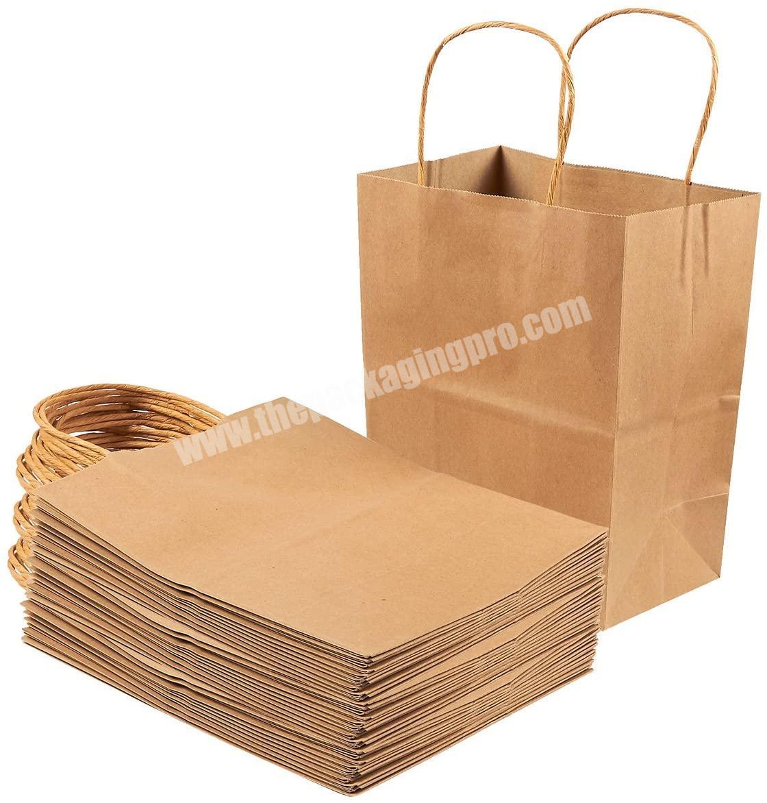 Custom for food grade kraft paper bag recycled brown paper bag with logo printed kraft paper bag