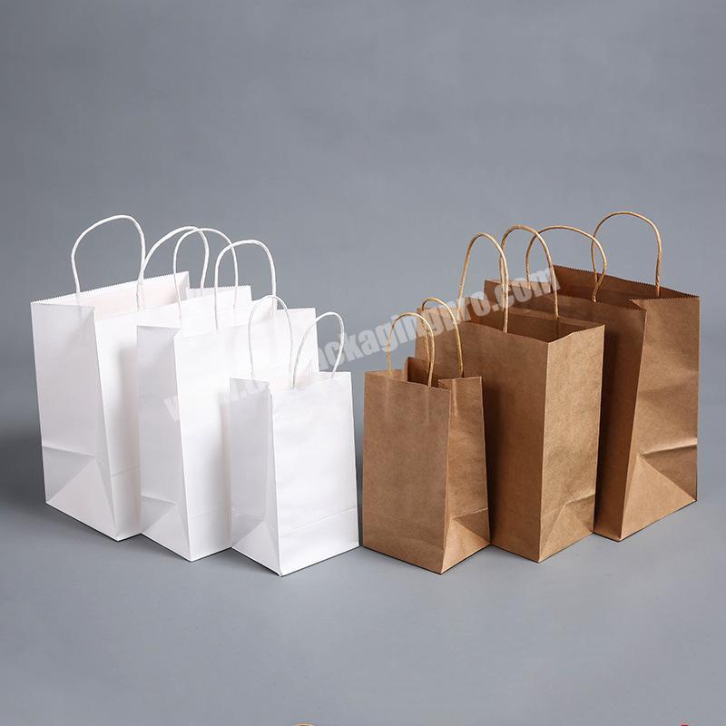 Custom for food grade Recyclable Brown Rope Handle Bags Square Bottom Kraft Paper Bag Food