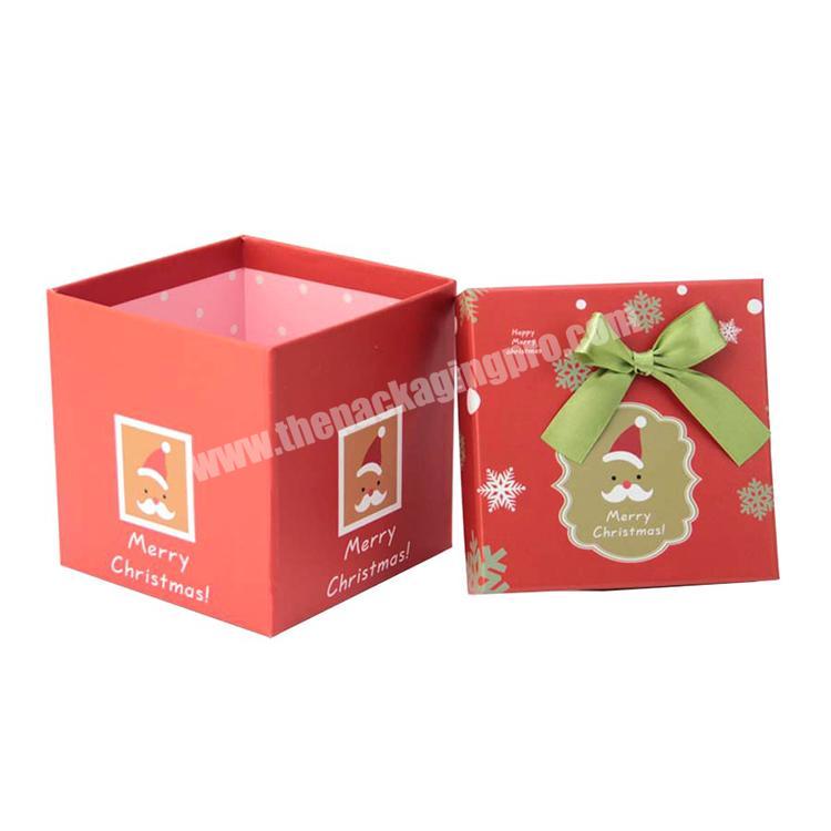 Custom Full Printing Cardboard Christmas Candy Packaging Gift Box With Lid