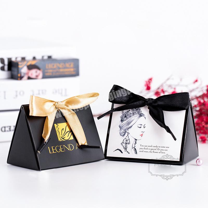 Custom Gift Bag With Gold Logo Bow Lipstick Package Box