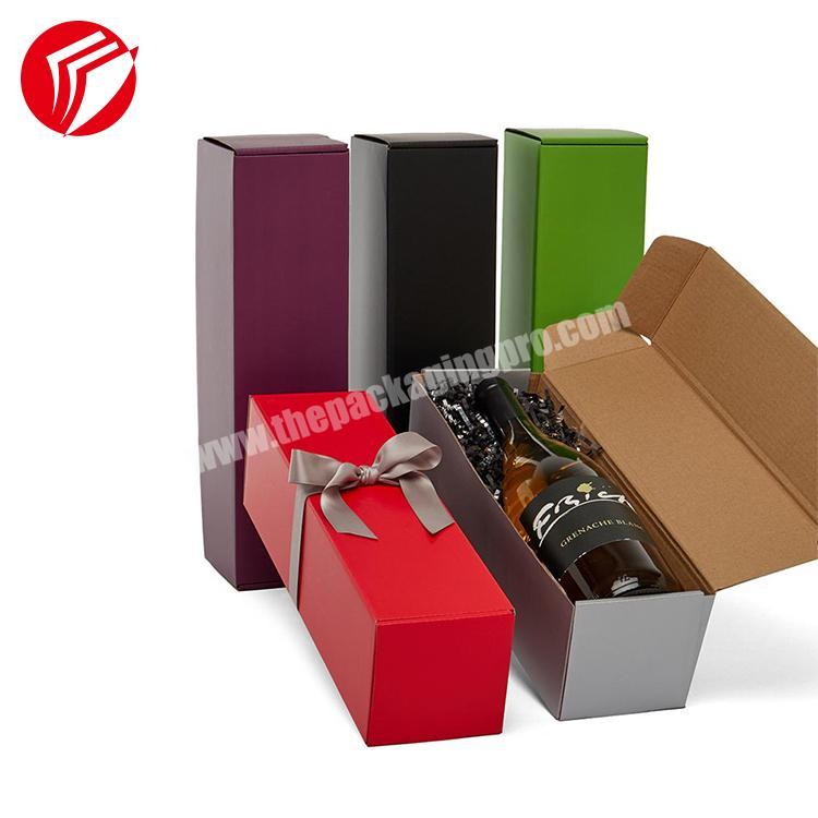 Custom Gift Box Packaging Matte Colored 300g Whiteboard Corrugated Paper Wine Boxes