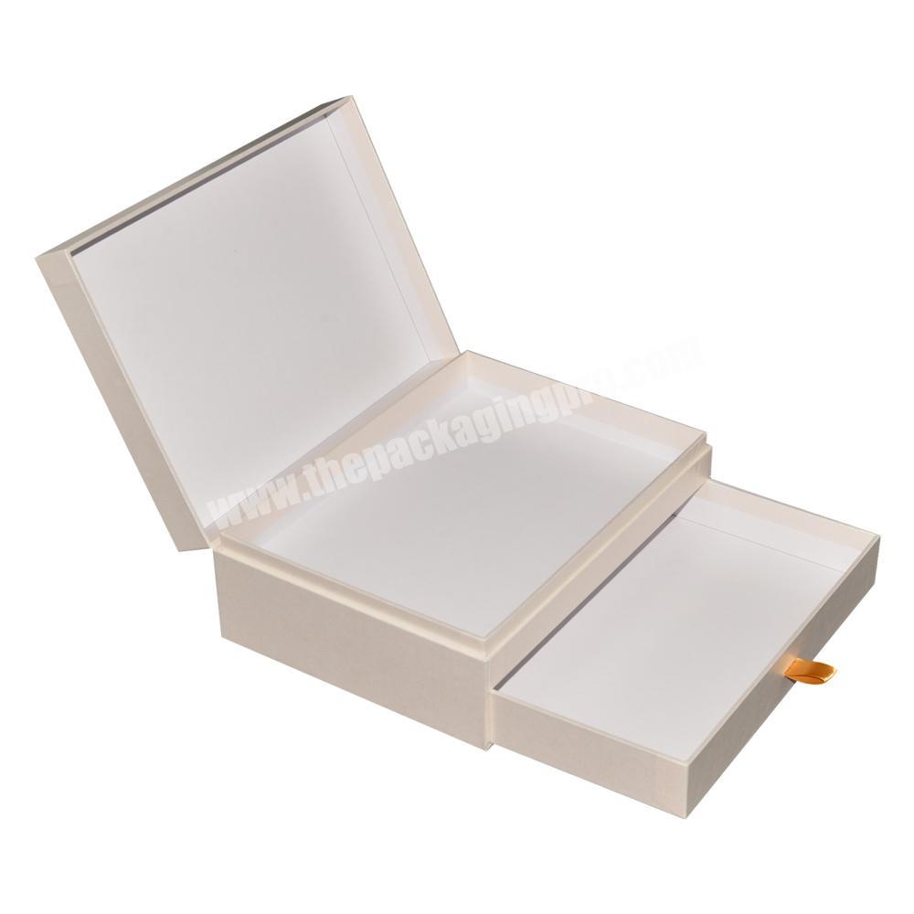 Custom gift box two floors drawer sliding open bottles perfume package paper gift box packaging for cosmetic