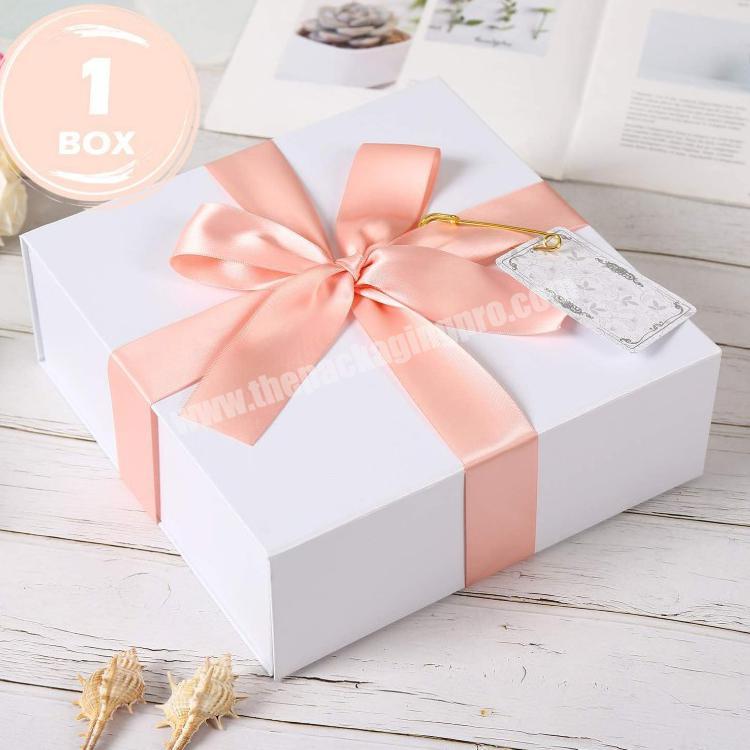 Custom Gift Box with hang tag Bridesmaid Box Empty White Box with Lid Weddings,Baby Showers