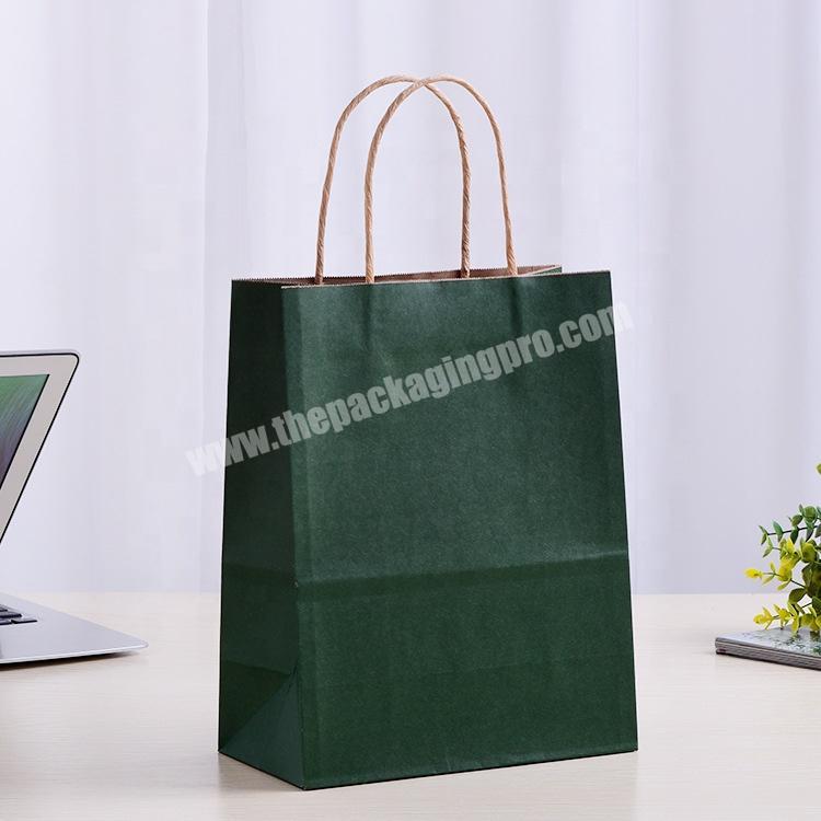 custom gift bread shop dark green stand up kraft paper bag