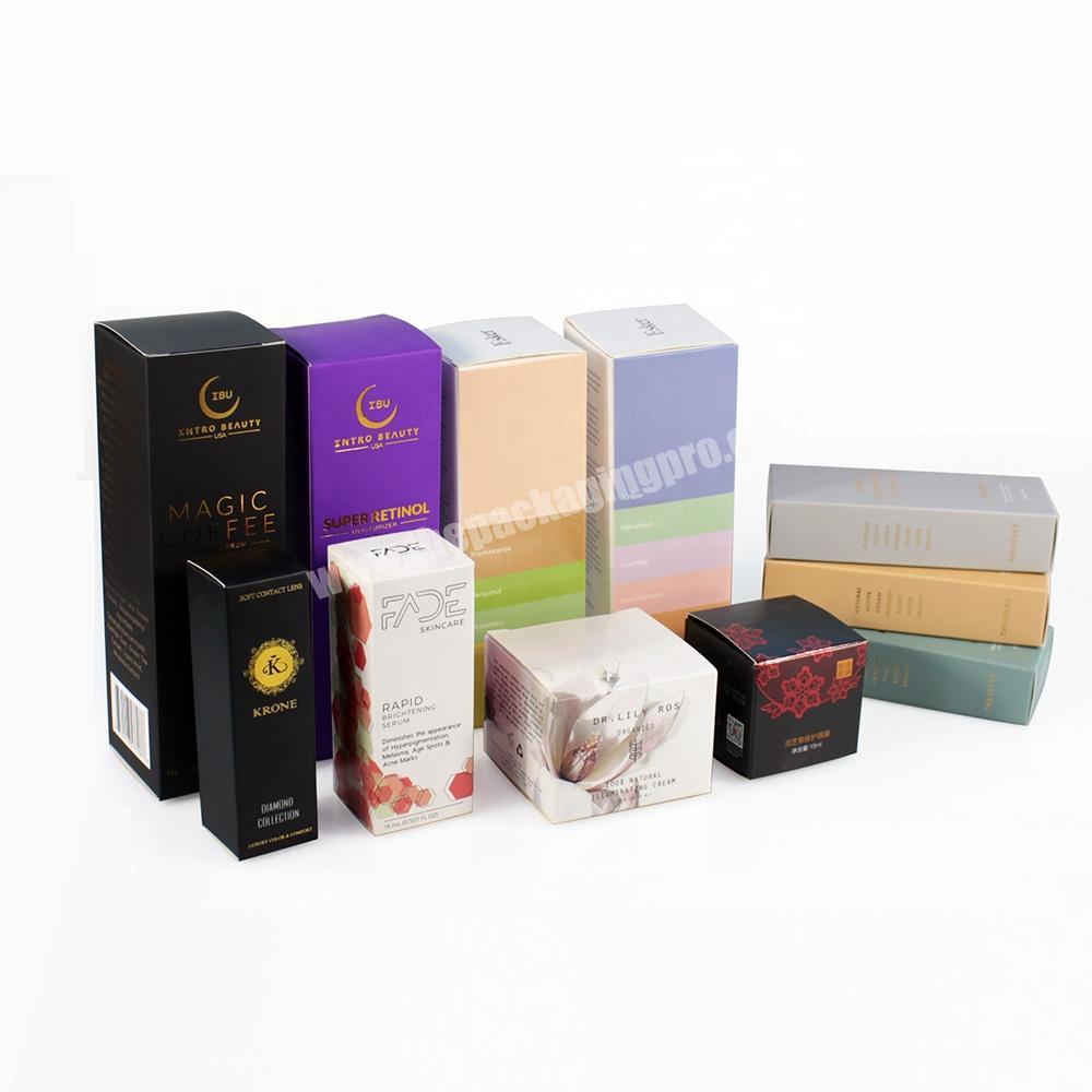 Custom glossy spot uv coating printing cosmetic packaging paper box