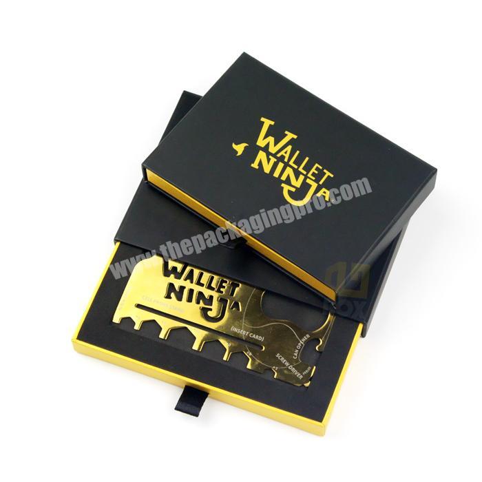Custom Gold Foil Hard Paper Business Card Cardboard Gift Drawer Box Wholesale