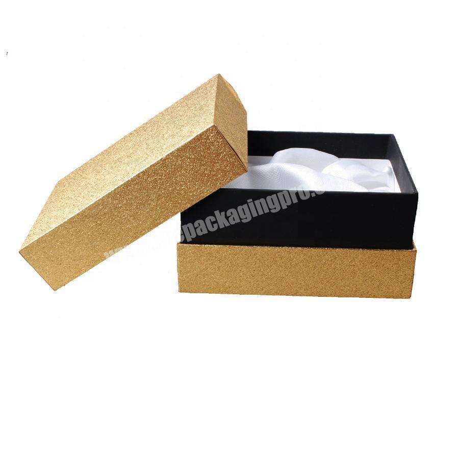 Custom gold Lid And Base Gift Box Luxury Recycled Materials Feature Rigid Cardboard Paper box